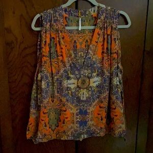Free People v-neck printed top